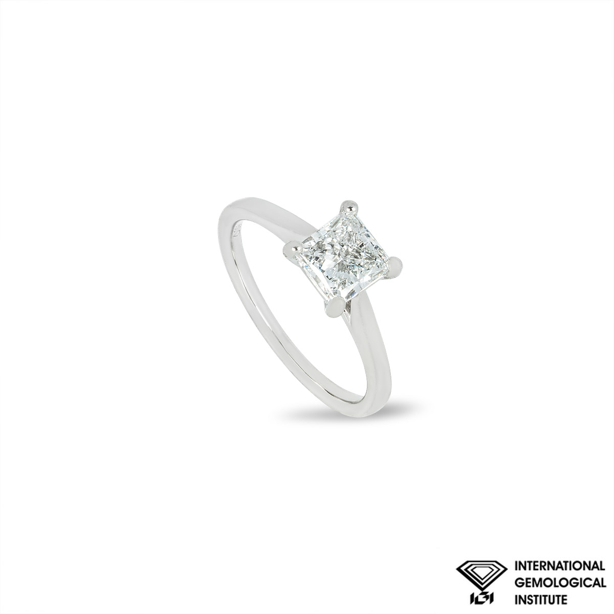 Platinum Princess Cut Lab Grown Diamond Ring 1.11ct F/VVS2